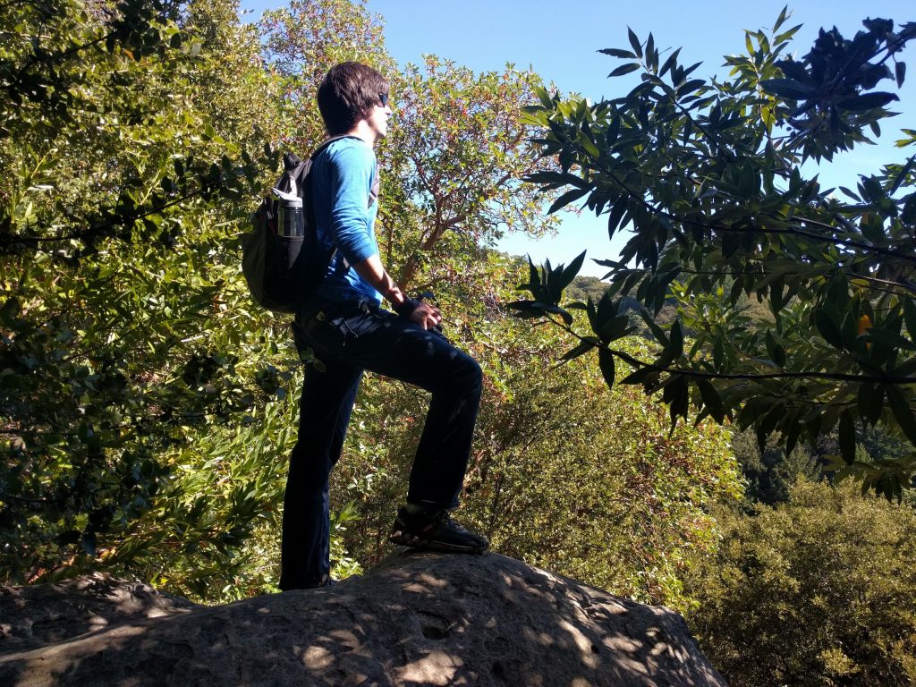 Corey on a rock